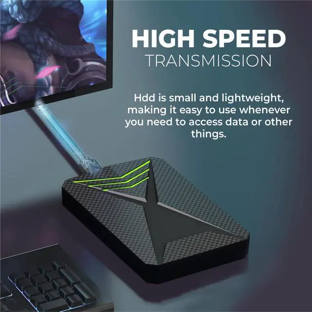 Alt view image 6 of 7 - 500GB External Hard Drive Portable USB 3.0 External HDD with RGB Light High-Speed Data Transfer Data Storage Drive Compatible with Desktop, Laptop, Gaming Consoles, and More