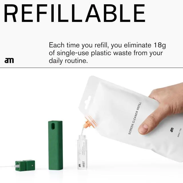 Alt view image 4 of 7 - Screen Cleaner Mist Spray with Microfiber Cloth Alcohol-Free Screen Cleaning Kit for Phones, Tablets, Laptops, TVs & Car Displays, 3 Pack, Green