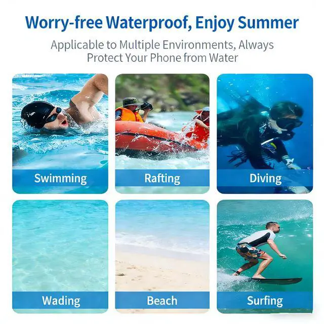 Alt view image 7 of 7 - IPX8 Waterproof Phone Pouch,Water Proof Case with LanyardWaterproof Phone Case for iPhone 17 16 15 14 13 Pro Max XSDry Bag for Snorkeling, Clear (Black)