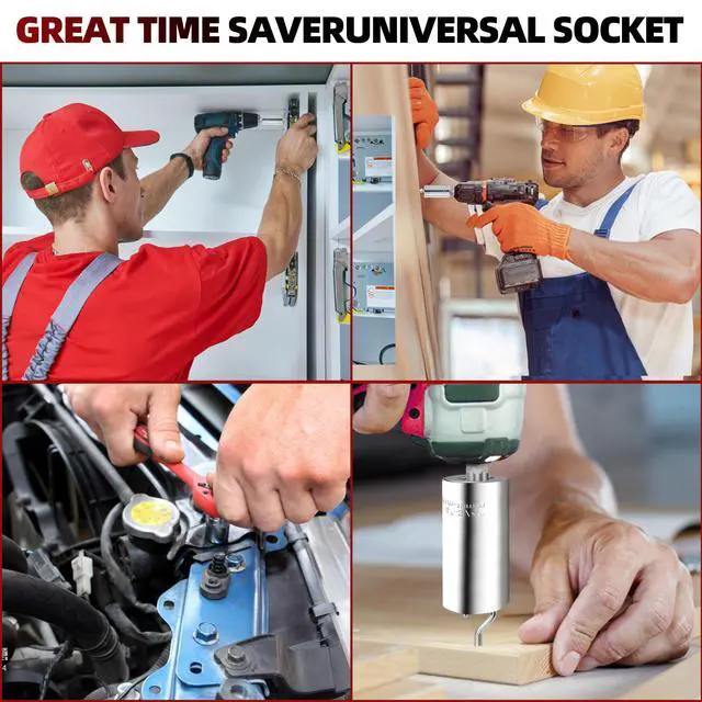Alt view image 5 of 6 - Fathers Day Dad Gifts from Daughter Son Wife Super Universal Socket Tools Gifts for Mens Grip Socket Set With Power Drill Adapter (7-9MM) Cool Stuff Gadgets for Dad Husband