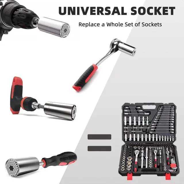Alt view image 4 of 6 - Fathers Day Dad Gifts from Daughter Son Wife Super Universal Socket Tools Gifts for Mens Grip Socket Set With Power Drill Adapter (7-9MM) Cool Stuff Gadgets for Dad Husband