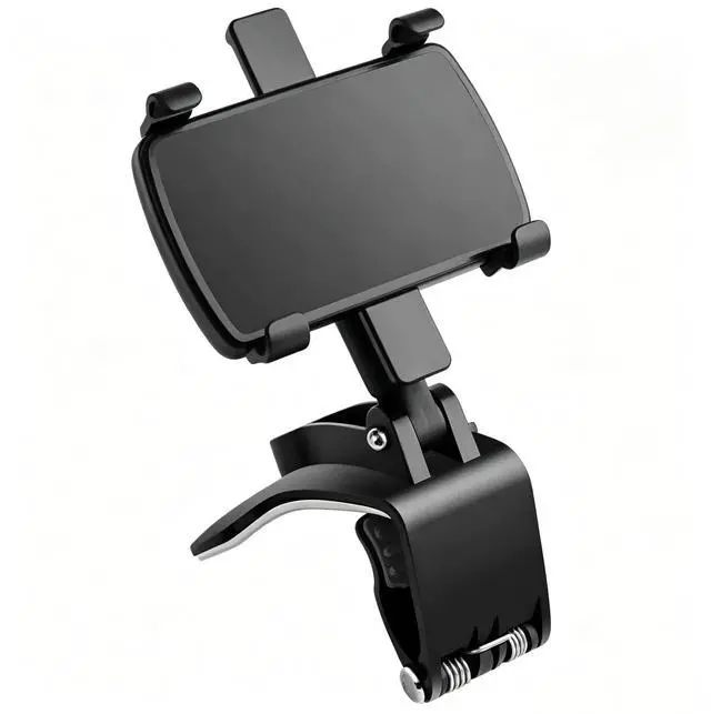 Main image of Car Phone Holder, Dashboard Mount with 360-Degree Rotation, Universal Compatibility, Black