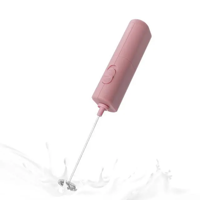 Alt view image 7 of 7 - Powerful Electric Milk Frother, Battery Operated Drink Blender, Foam Maker Mixer, Milk Frother Handled for Coffee, Latte, Matcha, Protein Powder (Pink)