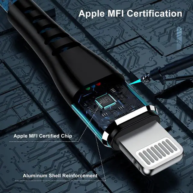 Alt view image 2 of 7 - 2Pack for iPhone Charger Cord 1FT, Lighting Cable 1 Feet to USB Charging Cable, Nylon Braided Charging Cord 1 Foot Compatible with iPhone 14 13 12 11 X XS XR 15 Pad - Blue
