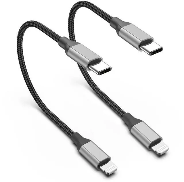 Main image of USB C to Lightning Cable 1ft, 2Pack Short iPhone Charger Cord MFi Certified Braided Fast Charging Type C to Lightning Cable Compatible with Apple iPhone 14/13/12/11Pro/X/XR/8/7/6s/Plus/SE/iPad