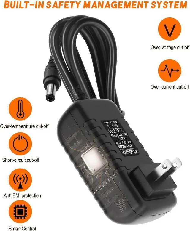 Alt view image 4 of 7 - 12V 1.5A Power Supply Adapter AC 100-240V to DC 12volt 18W 1.5amp Power Converter with 5.5x2.5mm/2.1mm DC Plug Transformers Switching for LED Light Strips, CCTV Security Cameras