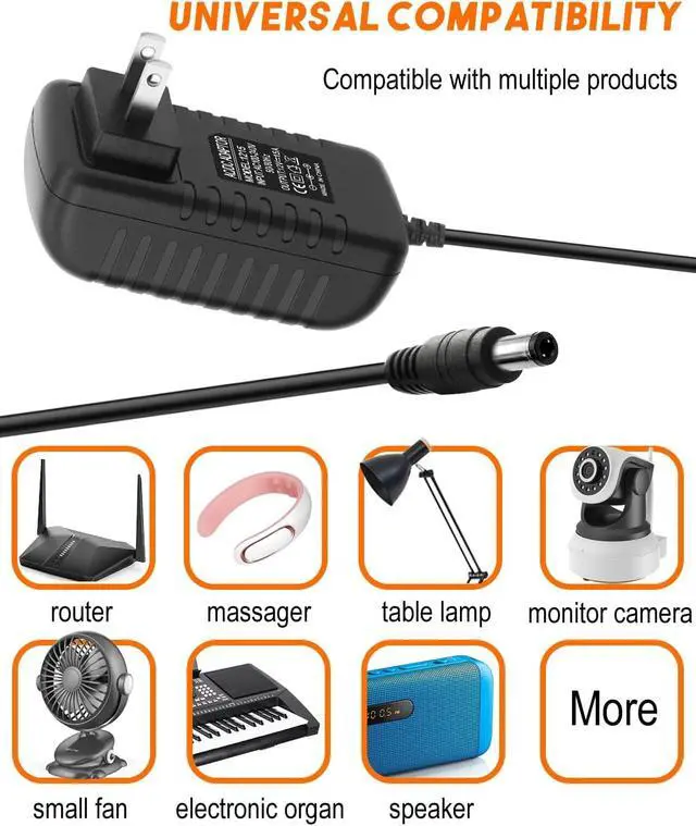 Alt view image 5 of 7 - 12V 1.5A Power Supply Adapter AC 100-240V to DC 12volt 18W 1.5amp Power Converter with 5.5x2.5mm/2.1mm DC Plug Transformers Switching for LED Light Strips, CCTV Security Cameras