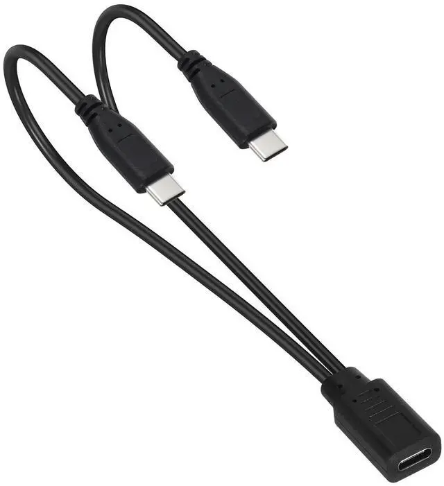 Main image of USB C Splitter Charge Cable, 1 in 2 Out Type C Female to Dual Male Charging Y Adapter Power Only for Small Electronics 15W Fast Charger - Not Support Data Transfer (1 Feet / 30cm)