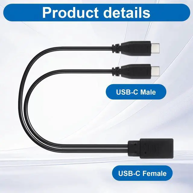 Alt view image 2 of 7 - USB C Splitter Charge Cable, 1 in 2 Out Type C Female to Dual Male Charging Y Adapter Power Only for Small Electronics 15W Fast Charger - Not Support Data Transfer (1 Feet / 30cm)