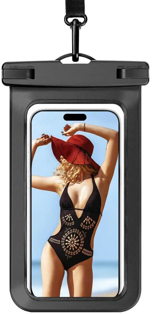 Main image of 1/2/4 Waterproof Case Pouch Cellphone Dry Bag Compatible for iPhone 17 16 15 14 13Pro Max Plus Black | Universal, Up to 7",Cruise Ship, Kayak, Beach Essentials, IPX8 Water Resistant,1 Pack