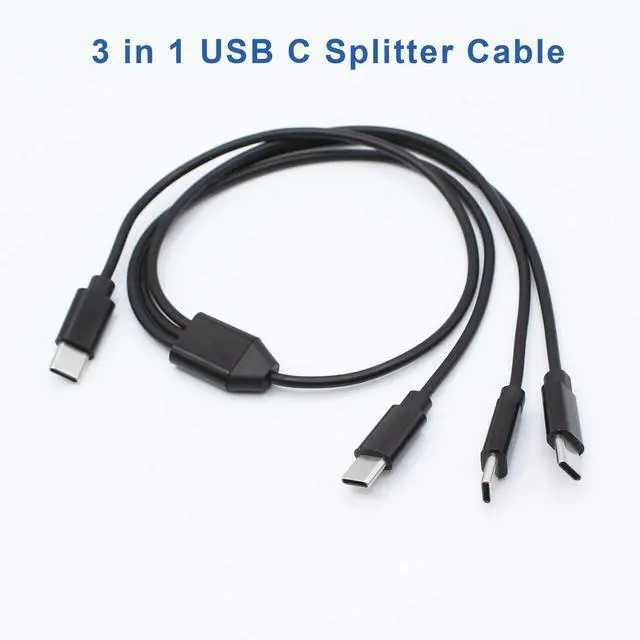 Alt view image 2 of 4 - 3 in 1 USB Type C Splitter Cable,USB C Male to 3 USB C Male Data Snyc and Charging Cord,USB C Multi Charging Cable for Cell Phones,Tablets and More(1.6FT/0.5M)