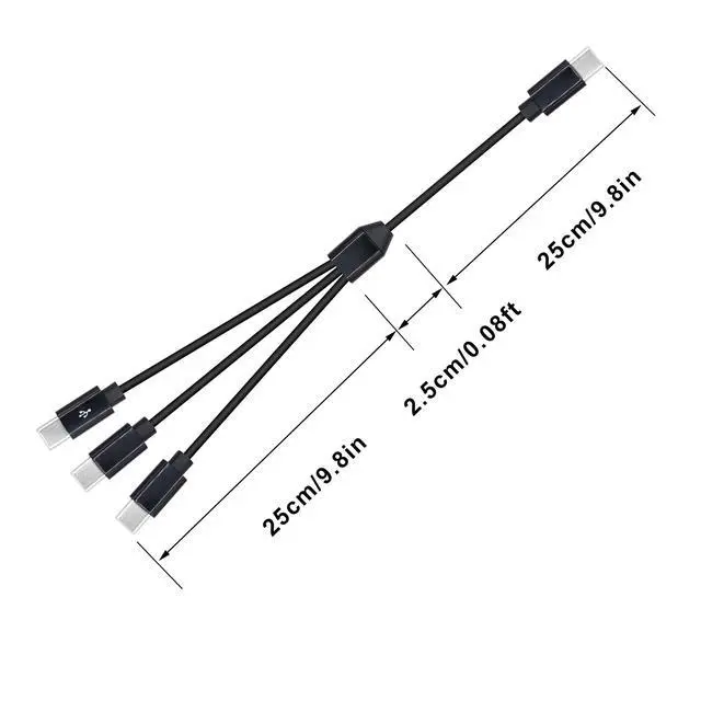 Alt view image 4 of 4 - 3 in 1 USB Type C Splitter Cable,USB C Male to 3 USB C Male Data Snyc and Charging Cord,USB C Multi Charging Cable for Cell Phones,Tablets and More(1.6FT/0.5M)