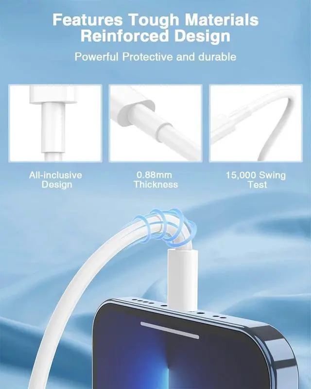 Alt view image 5 of 7 - USB C to Lightning Cable (2pack 3ft), Apple MFi Certified iPhone Fast Charger 1m, Power Delivery Original Type C Charging Cord for Apple iPhone 13/12/11 Pro/11/XS MAX/XR/8/7/6s Plus,iPad