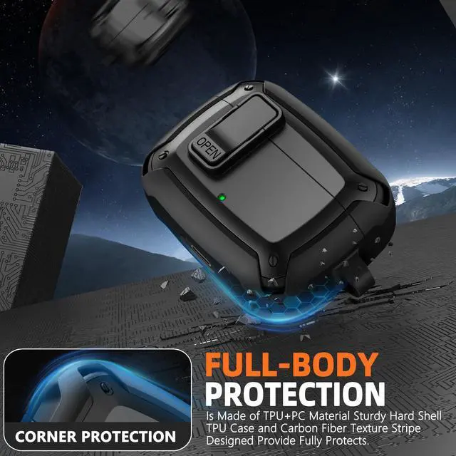 Alt view image 5 of 5 - for JBL Vibe Beam2 Case (2025) / for Vibe Beam Case (2023)/ for JBL Vibe 200TWS (2022) with Lock Clip & Cleaning Kit,Shockproof Protective Headphone Cover