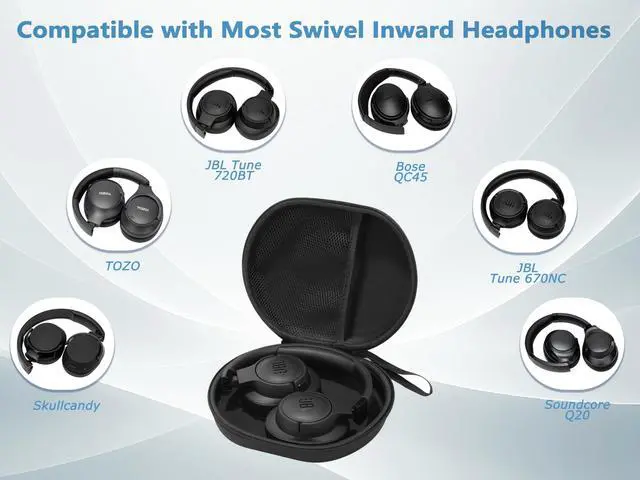 Alt view image 2 of 7 - Hard Shell Headphone Case Compatible with JBL Tune 720BT Wireless Over-Ear Headphones/Soundcore Anker Life Q20/Q20i Headphones, Bose QuietComfort Headphone, Portable Travel Carrying Case