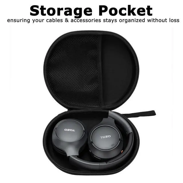 Alt view image 6 of 7 - Hard Shell Headphone Case Compatible with JBL Tune 720BT Wireless Over-Ear Headphones/Soundcore Anker Life Q20/Q20i Headphones, Bose QuietComfort Headphone, Portable Travel Carrying Case