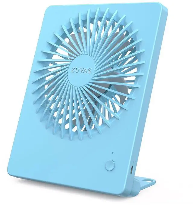 Main image of Zuvas Desk Fan Battery Operated Fan Rechargeable 180°Tilt Folding Personal Fan Ultra Quiet Small Portable 3 Speed Adjustable Strong Wind Fan For Office Bedroom Home Desktop Camping (Blue)