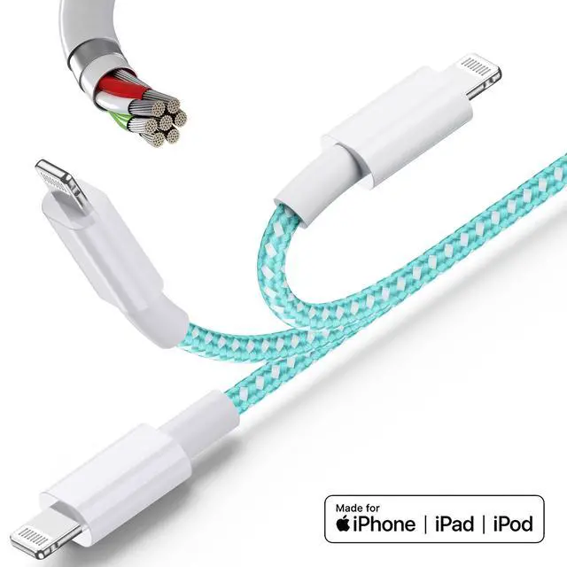 Alt view image 6 of 7 - iPhone Charger 6ft Lightning Cable 4Pack, Apple Certified Nylon Braided USB Fast Charging Cord for iPhone 14 13 12 11 Pro MAX Xs XR X 8 7 6S 6 Plus