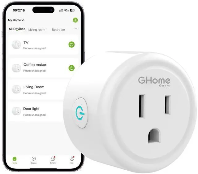 Main image of Plug Mini, WiFi Smart Outlet Plug Compatible with Alexa and Google Home, Timer Outlet with APP Control, Smart Plugs Only Supports 2.4GHz Network, No Hub Required, ETL FCC Listed, White