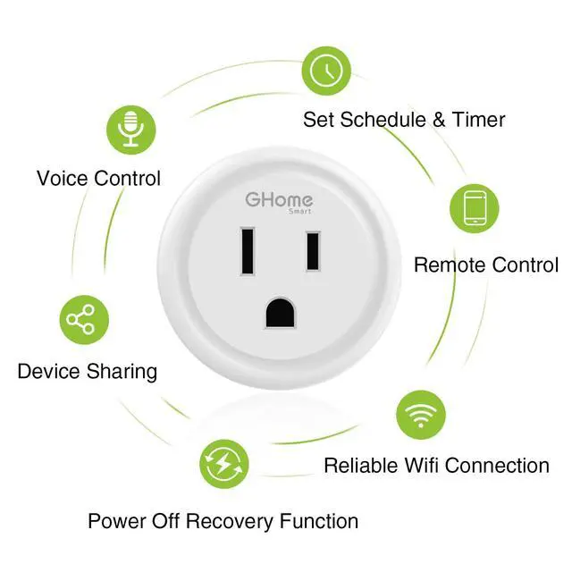 Alt view image 2 of 6 - Plug Mini, WiFi Smart Outlet Plug Compatible with Alexa and Google Home, Timer Outlet with APP Control, Smart Plugs Only Supports 2.4GHz Network, No Hub Required, ETL FCC Listed, White