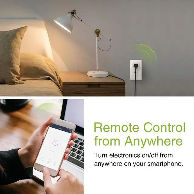 Alt view image 5 of 6 - Plug Mini, WiFi Smart Outlet Plug Compatible with Alexa and Google Home, Timer Outlet with APP Control, Smart Plugs Only Supports 2.4GHz Network, No Hub Required, ETL FCC Listed, White
