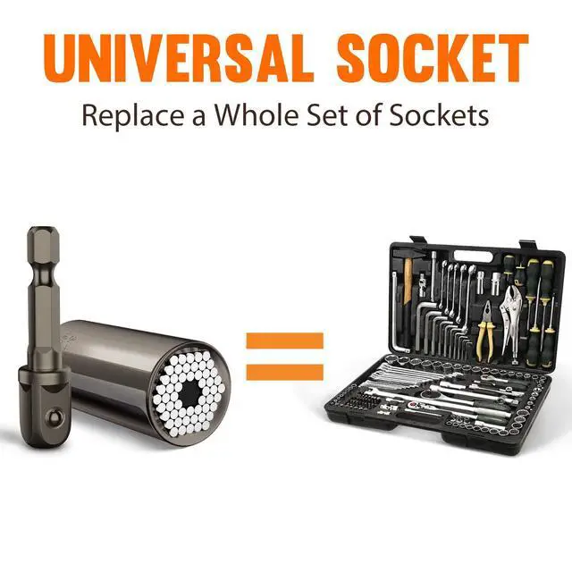 Alt view image 2 of 7 - Stuffers for Men Adults Tools, Super Universal Socket Gifts for Men Grip Socket Set with Power Drill Adapter, Cool Gadgets Christmas Gift for Dad Husband Boyfriend Him Who Have Everything