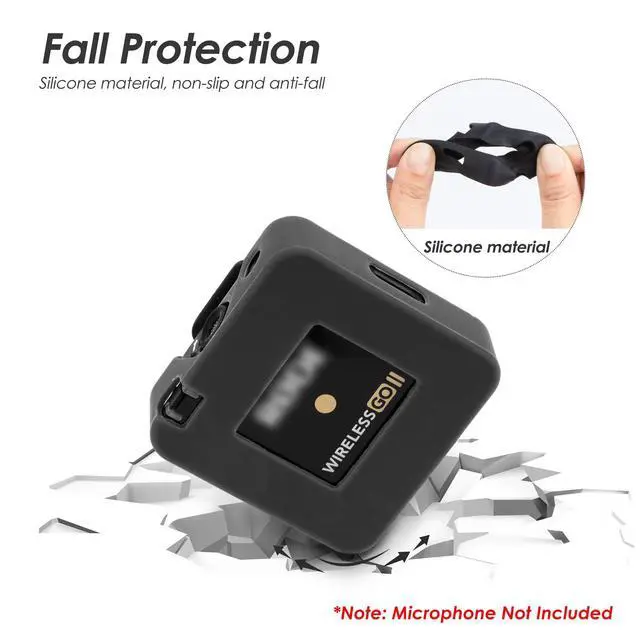 Alt view image 3 of 7 - Silicone Case Compatible with RODE Wireless Go 2 Accessories RODE Wireless go II MIC Silicone Protect Case Cover (3PCS Black)