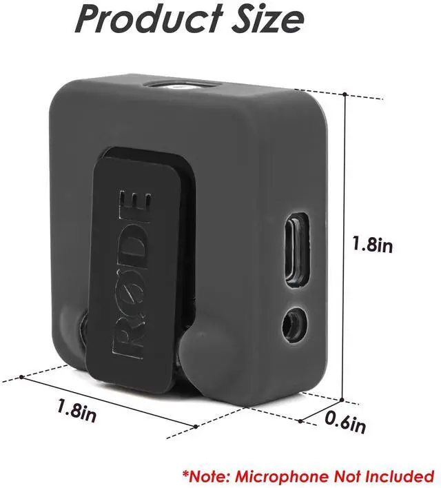 Alt view image 6 of 7 - Silicone Case Compatible with RODE Wireless Go 2 Accessories RODE Wireless go II MIC Silicone Protect Case Cover (3PCS Black)