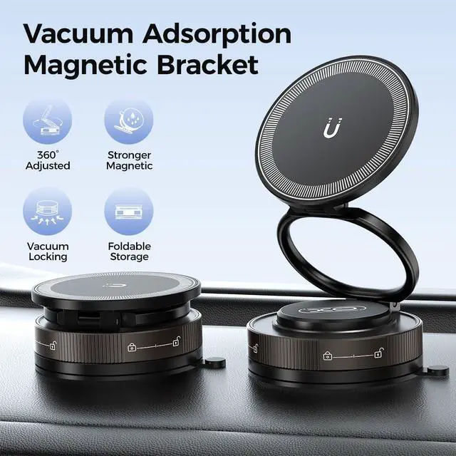 Alt view image 2 of 7 - Nano Gel Car Phone Holder, 360°Rotation Adjustable Magnetic Cellphone Mount Foldable Car Phone Stand Strong Suction Phone Holders for Car/Makeup/Gym/Mirror,Fit for All Magsafe Smartphones