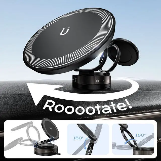 Alt view image 3 of 7 - Nano Gel Car Phone Holder, 360°Rotation Adjustable Magnetic Cellphone Mount Foldable Car Phone Stand Strong Suction Phone Holders for Car/Makeup/Gym/Mirror,Fit for All Magsafe Smartphones