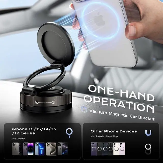 Alt view image 5 of 7 - Nano Gel Car Phone Holder, 360°Rotation Adjustable Magnetic Cellphone Mount Foldable Car Phone Stand Strong Suction Phone Holders for Car/Makeup/Gym/Mirror,Fit for All Magsafe Smartphones