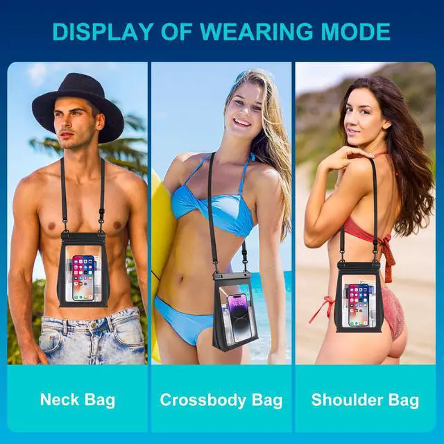 Alt view image 4 of 7 - Large Waterproof Phone Pouch Floating, Waterproof Phone Case for iPhone 15 14 Pro Max 13 Plus 12 11 X XS XR Samsung S23 S22 up to 8.5'', Water Proof Phone Dry Bag for Swimming Kayaking Black