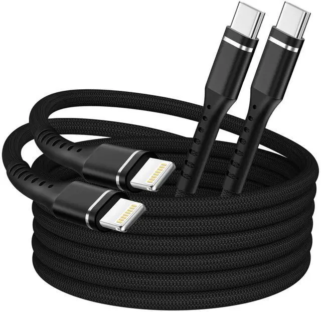 Main image of iPhone Charger Cable, 2Pack 6FT USB-C to Lightning Cable Apple MFi Certified Lightning Cable Nylon Braided Fast Charging High Speed Transfer Cord for iPhone 14 13 12 11 Pro Max Xr Xs 8 and More