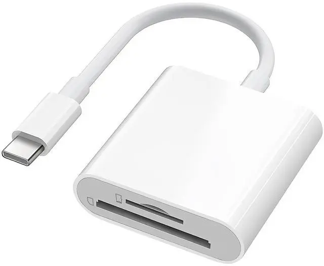 Main image of SD Card Reader for iPhone 15/16/17 Series Dual Slot USB 3.0 Memory Card Reader Portable USB C to SD Micro SD/TF Card Adapter for iPad Pro MacBook Android Camera Laptop Plug and Play