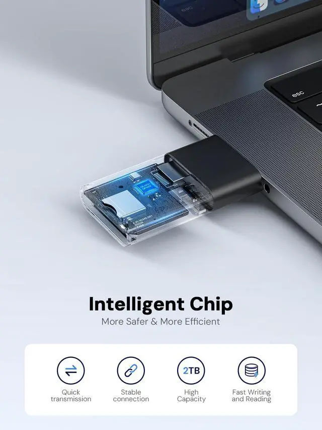 Alt view image 2 of 5 - SD Card Reader, USB 3.0 Card Reader to Micro SD Card Adapter, 5G SD Memory Card Reader, USB A - C Adapter, Dual-Slot Card Reader for UHS-I SD/Micro SD/SDHC/SDXC/MMC, Support OTG for Plug&Play
