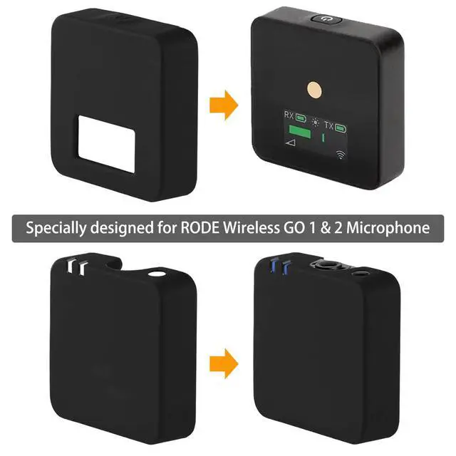Alt view image 2 of 7 - Silicone Protect Case for RODE Wireless GO I II Microphone, Mic Silicone Case Cover for RODE Wireless GO 1 & 2 Accessories Microphone System (Black)
