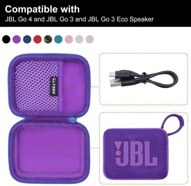 Alt view image 3 of 7 - Case Compatible with JBL Go 4 / GO 5 / Go 3 Ultra-Portable Waterproof Speaker, Black
