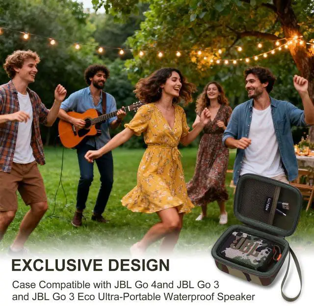 Alt view image 7 of 7 - Case Compatible with JBL Go 4 / GO 5 / Go 3 Ultra-Portable Waterproof Speaker, Black