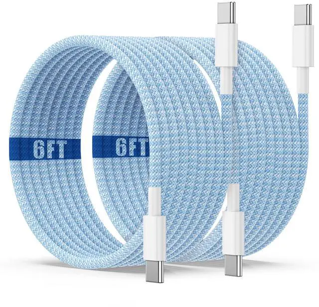Main image of USB C to C Charging Cable 6ft, 60W Fast Type C to C Charger Cord Long for Apple iPhone 17 Pro Max/17 Air/16 Pro Max/15 Plus, MacBook Pro 2021/2020/2019,iPad 12.9/11 inch/Mini/Air 5/4,Samsung Galaxy