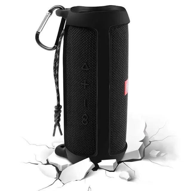 Alt view image 5 of 7 - Silicone Case for JBL FLIP 5 Waterproof Portable Bluetooth Speaker, Gel Soft Skin Rubber Cover, Travel Carrying Storage Bag Pouch with Shoulder Strap and Carabiner