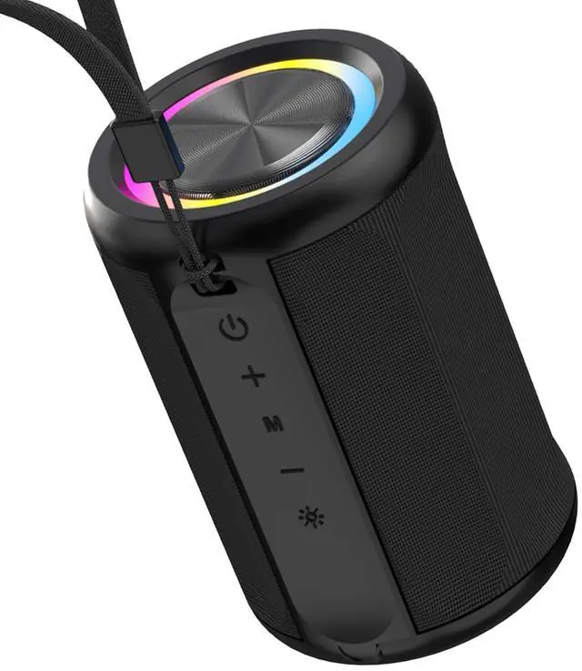 Main image of Small Portable Bluetooth Speaker with RGB Light, Clear Stereo Sound, Wireless Speaker Bluetooth 5.4, TWS Pairing, AUX & TF Card Input for Bedroom, Desk, Travel, Home