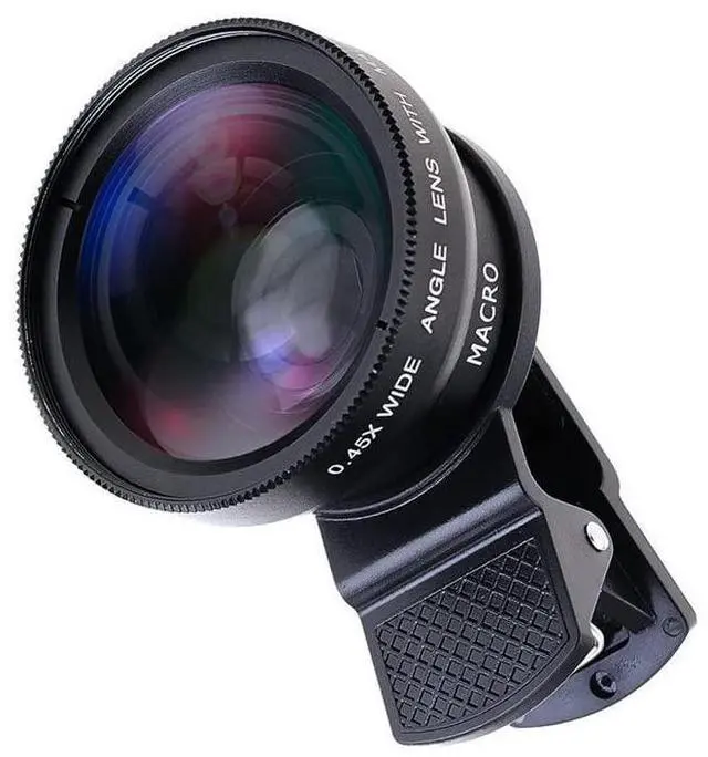 Alt view image 7 of 7 - Cell Phone Camera Lens 2 in 1 Clip-on Lens Kit 37mm 0.45X 49UV Super Wide Angle & Macro Phone Camera Lens for iPhone and Android Smartphones Cell Phones
