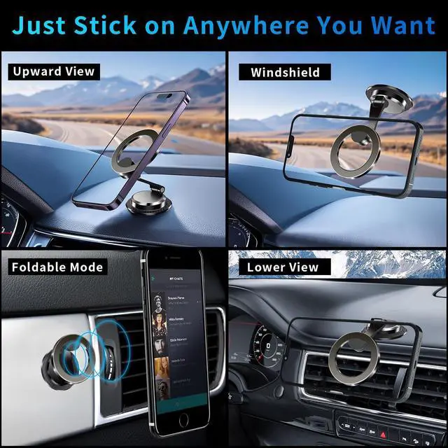 Alt view image 6 of 7 - Car Phone Holder for Magsafe, Magnetic Phone Mount