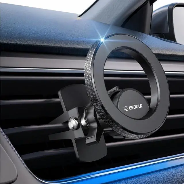 Main image of Magnetic Car Phone Mount Air Vent Holder with Metal Ring