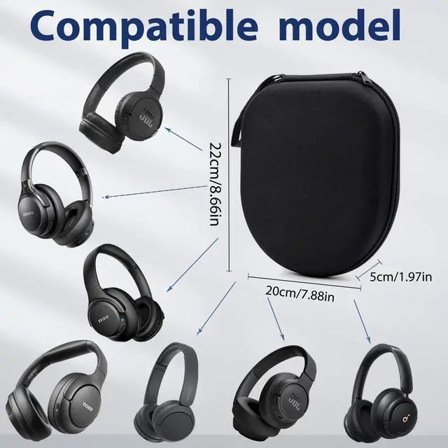 Alt view image 2 of 7 - Case Compatible with JBL Tune 510BT 520BT 720BT 770NC 660NC 670NC, and Sony WH-CH720N WH-CH520 Noise Canceling Wireless Headphones, Portable Travel Headphone Cases (Black)
