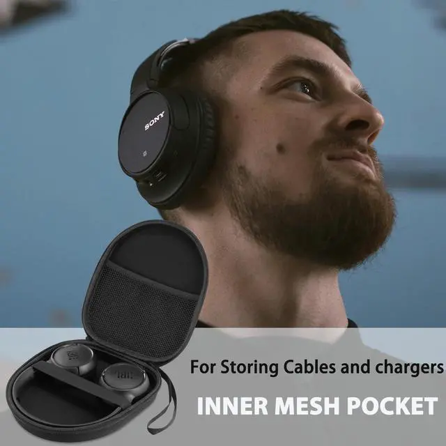 Alt view image 5 of 7 - Case Compatible with JBL Tune 510BT 520BT 720BT 770NC 660NC 670NC, and Sony WH-CH720N WH-CH520 Noise Canceling Wireless Headphones, Portable Travel Headphone Cases (Black)