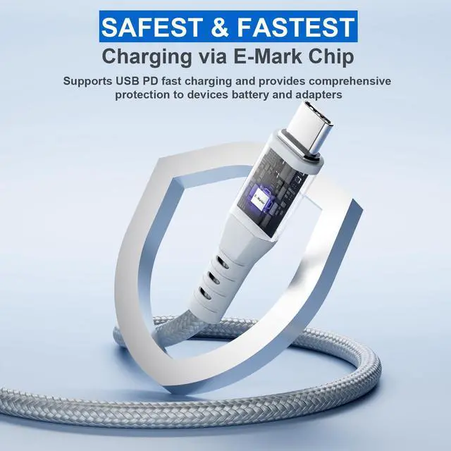 Alt view image 2 of 7 - USB C Multi Charging Cable 3 in 1, 4FT 100W Fast Charging Splitter Cord with 3 Type-C Ports for iPhone/Samsung/Tablets Home/Car/Travel, 1 Pack