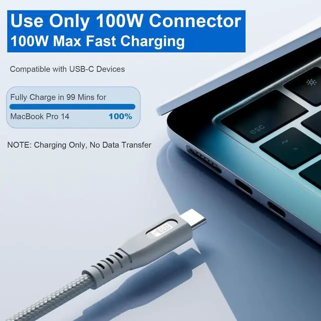 Alt view image 4 of 7 - USB C Multi Charging Cable 3 in 1, 4FT 100W Fast Charging Splitter Cord with 3 Type-C Ports for iPhone/Samsung/Tablets Home/Car/Travel, 1 Pack