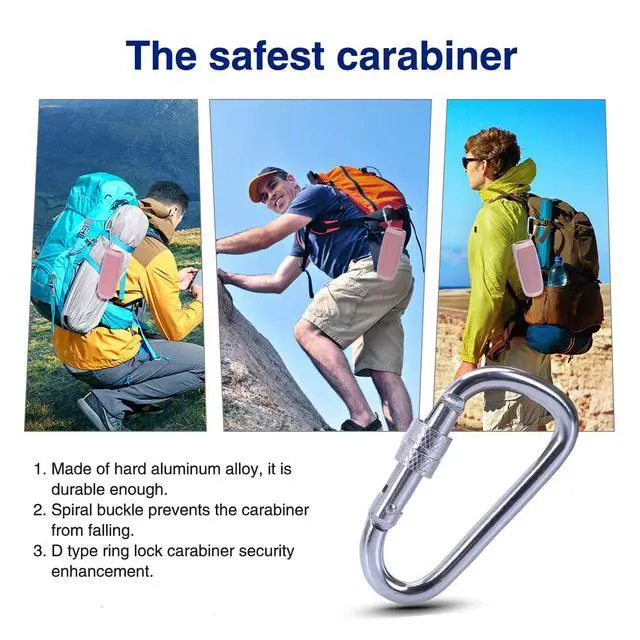 Alt view image 7 of 7 - Silicone Case Compatible with JBL FLIP 5 Waterproof Portable Bluetooth Speaker, Hard Shell Travel Carrying Storage Bag with Extra Carabiner - Pink(Case Only)
