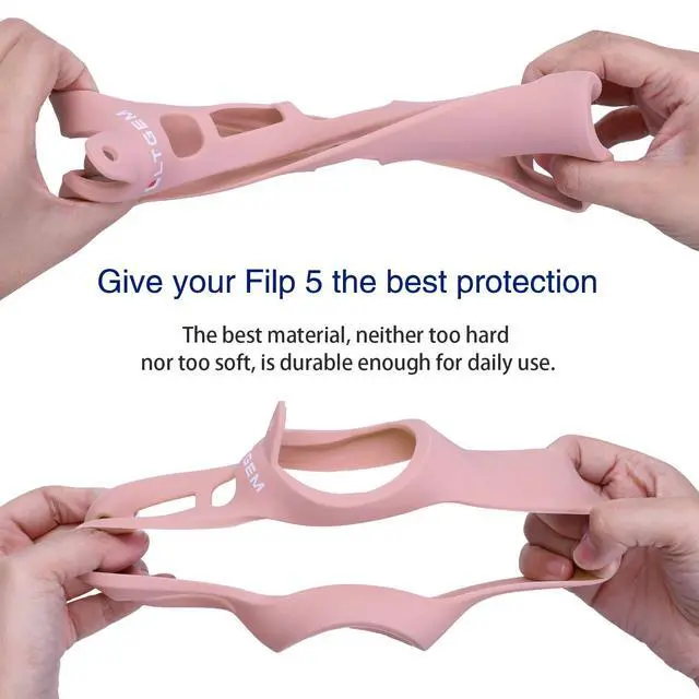 Alt view image 4 of 7 - Silicone Case Compatible with JBL FLIP 5 Waterproof Portable Bluetooth Speaker, Hard Shell Travel Carrying Storage Bag with Extra Carabiner - Pink(Case Only)